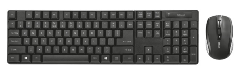 TRUST Kit tastiera e mouse wireless Trust Ximo nero